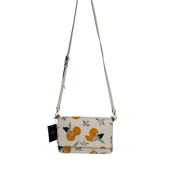 NWT Kate Spade Cream and Orange Floral Cross Body - Picture 2 of 8